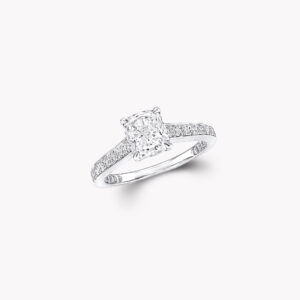 Flame Cushion Cut Diamond Engagement Ring