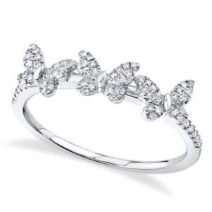 Triple Butterfly Silhouette Diamond Ring