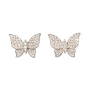 Classic Butterfly Diamond Stud Earrings