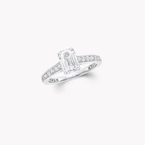 Flame Emerald Cut Diamond Engagement Ring