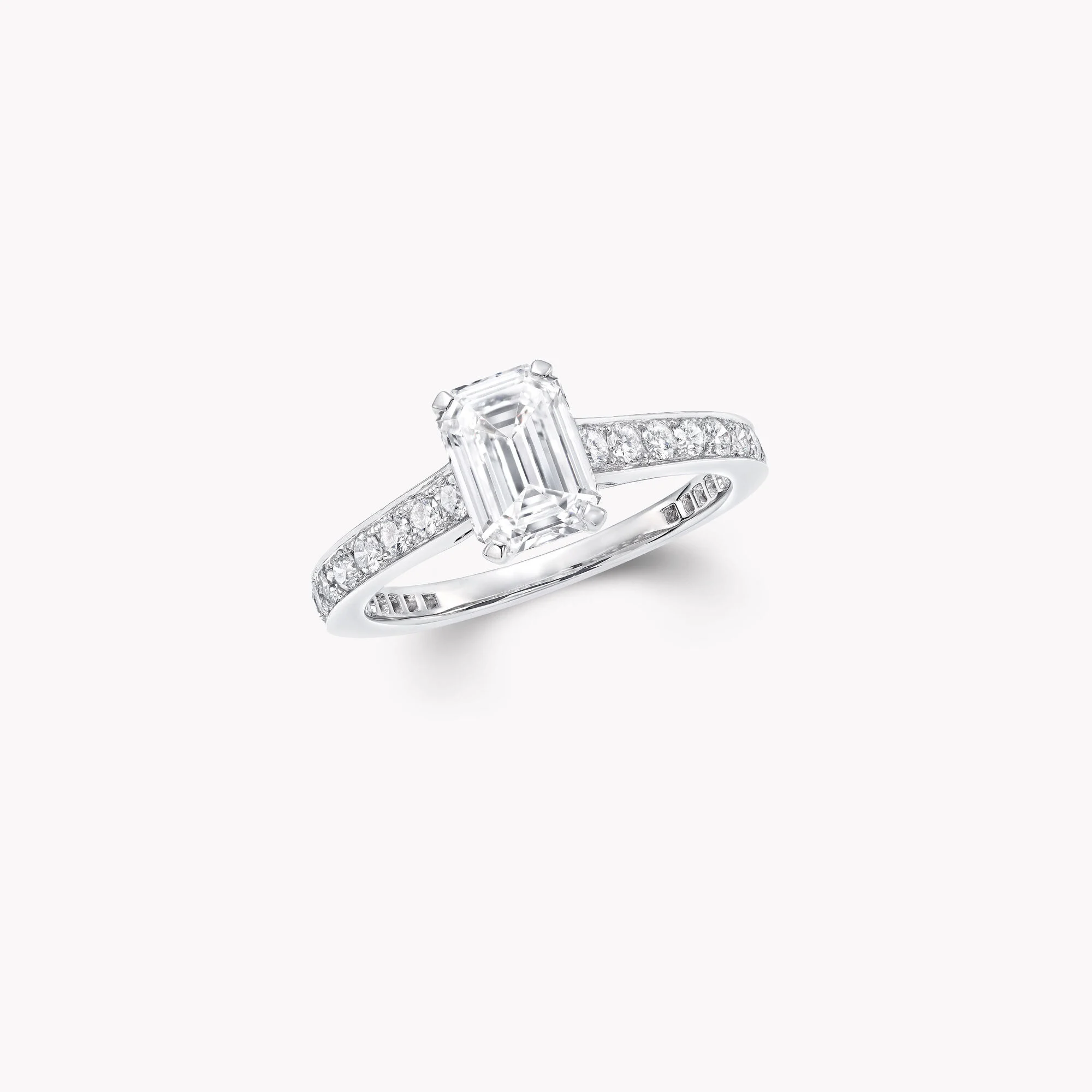 Flame Emerald Cut Diamond Engagement Ring