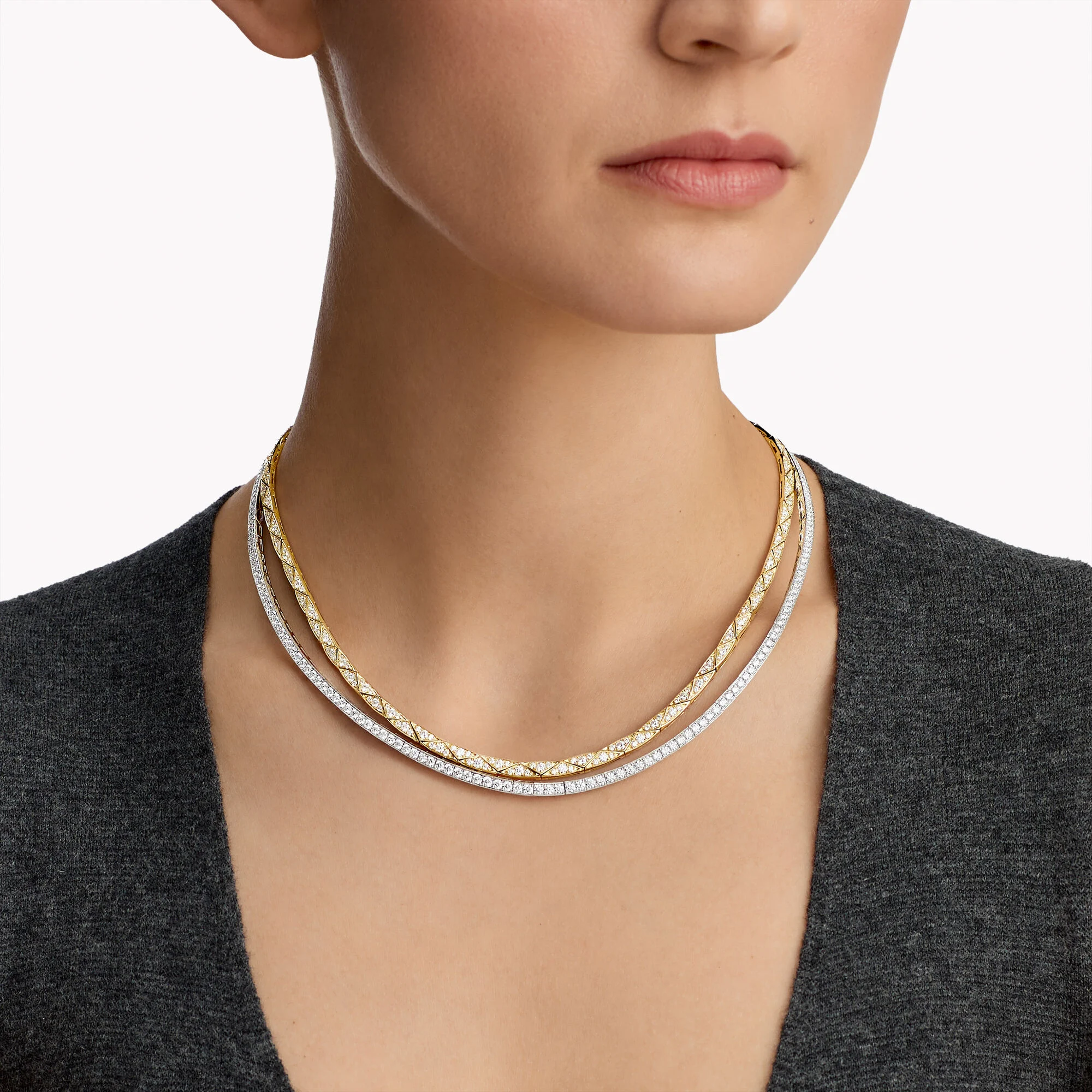 Laurence Signature Faceted Double-Strand Chain Necklace - Image 2
