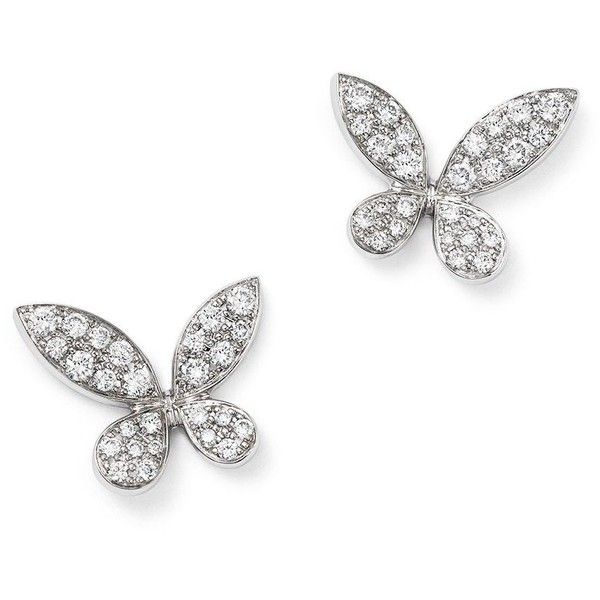 Classic Butterfly Diamond Petite Stud Earrings - Image 2