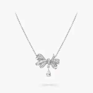 Tilda's Bow Classic Diamond Drop Pendant