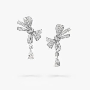 Tilda’s Bow Elegant Diamond Drop Earrings