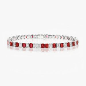 Emerald Cut Ruby and Diamond Bracelet