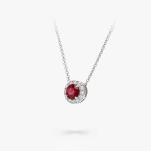 Icon Round Ruby and Diamond Pendant