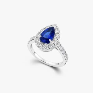 Icon Pear Shape Sapphire and Diamond Engagement Ring