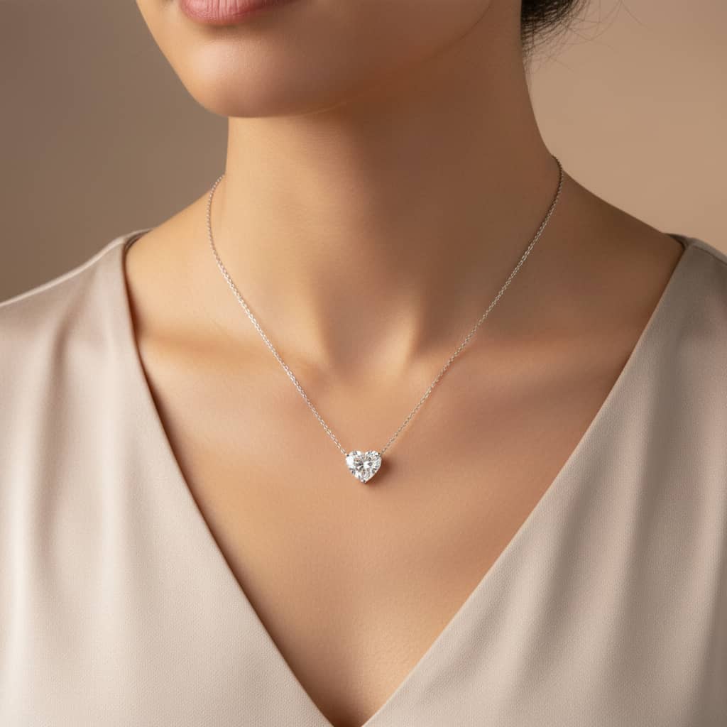 Heart Shape Diamond Pendant - Image 2