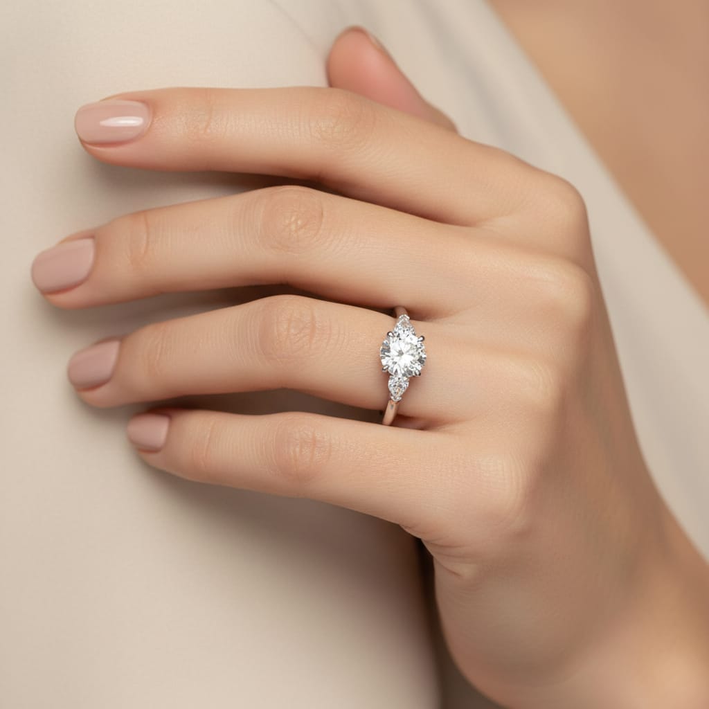 Promise Oval Diamond Engagement Ring - Image 2