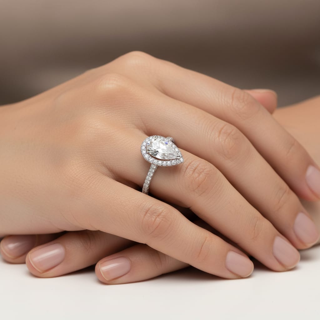 Constellation Pear Shape Diamond Engagement Ring - Image 2