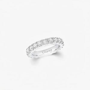 Castle Set Round Diamond Wedding Band