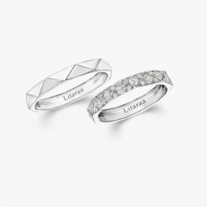 Laurence Litaraa Signature Diamond and Plain Band Set