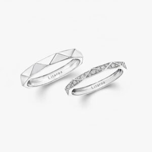 Laurence Litaraa Signature Diamond and Plain Band Set